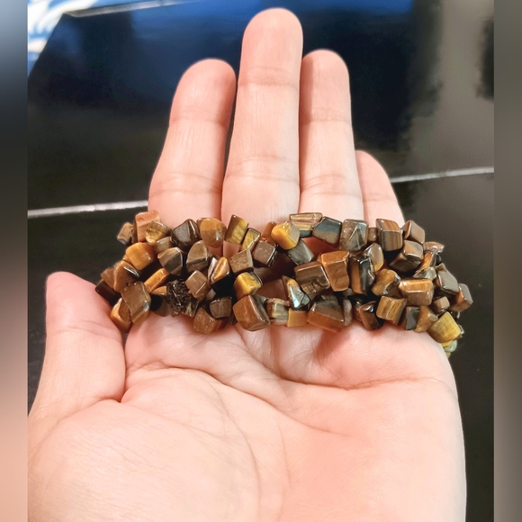 Vintage Tigers Eye Bracelet Lucky Stretch Bracelet - Picture 3 of 9